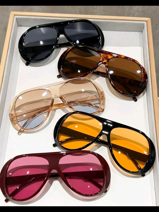 None Accessories - Aviator Fashion Sunglasses - Black, Tortoise, Champagne, Amber, Burgundy